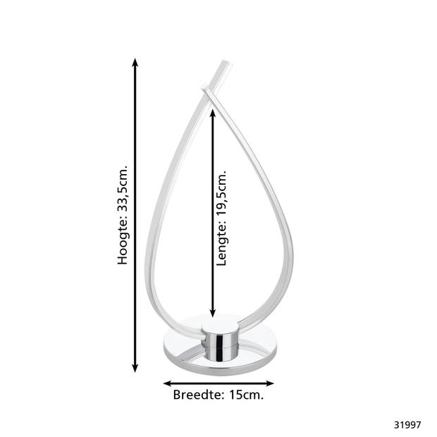 EGLO Roncade Tafellamp - LED - 33,5 cm - Grijs/Wit