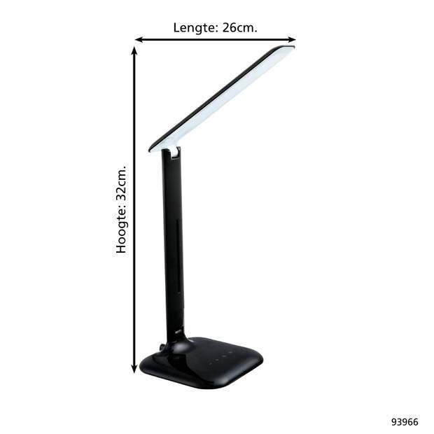 EGLO Caupo Tafellamp - LED - 32 cm - Zwart - Dimbaar