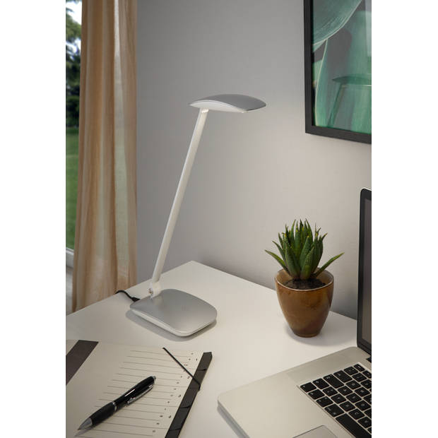 EGLO Cajero Tafellamp - LED - 50 cm - Zilver - Dimbaar