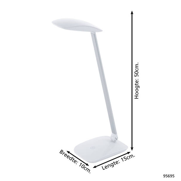 EGLO Cajero Tafellamp - LED - 50 cm - Wit - Dimbaar