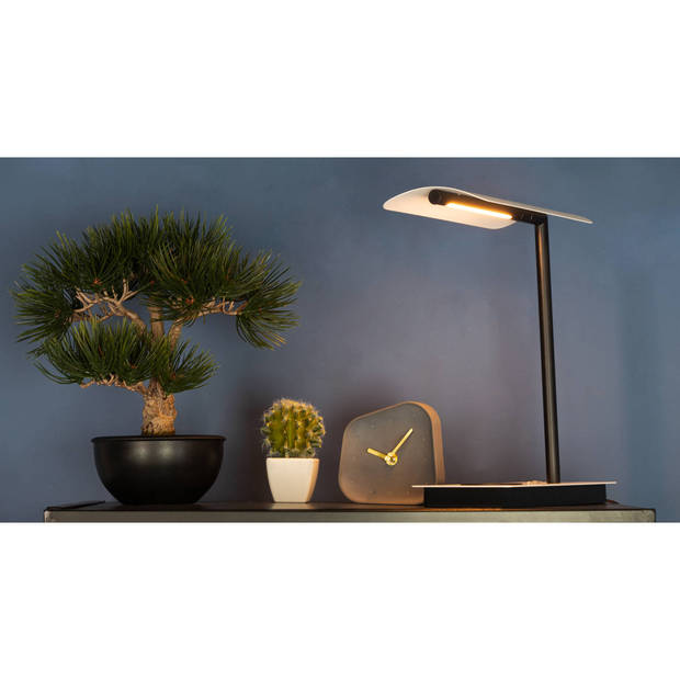 EGLO Arenaza Tafellamp - LED -Qi lader - 32 cm - Wit/Zwart - Dimbaar