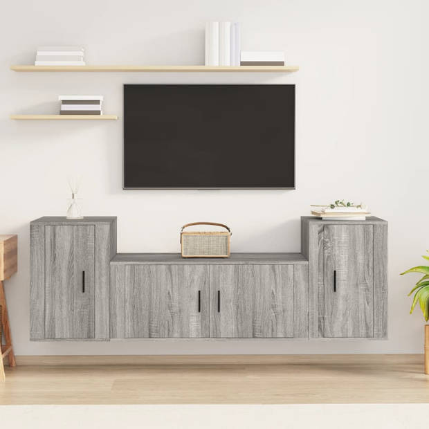 The Living Store TV-meubelset - Sonoma eiken - 100 x 34.5 x 40 cm - 2x 40 x 34.5 x 60 cm