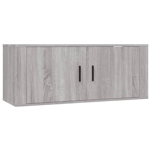 The Living Store Televisiemeubelset - Classic s - Wandgemonteerd - 100 x 34.5 x 40 cm - Grijs Sonoma Eiken - Hoge