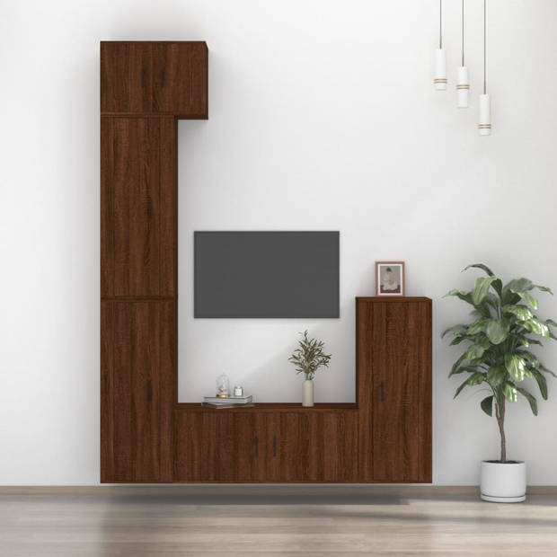 The Living Store Klassieke Televisiekastenset - Tv-meubel 57x34.5x40 cm + 3x Tv-meubel 40x34.5x100 cm + Tv-meubel