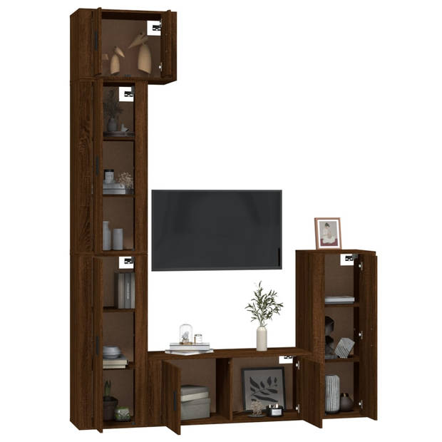 The Living Store Klassieke Televisiekastenset - Tv-meubel 57x34.5x40 cm + 3x Tv-meubel 40x34.5x100 cm + Tv-meubel