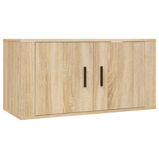 The Living Store TV-meubelset - Sonoma eiken - 80 x 34.5 x 40 cm - Inclusief 1 x 80 cm tv-meubel en 2 x 40 cm tv-meubel