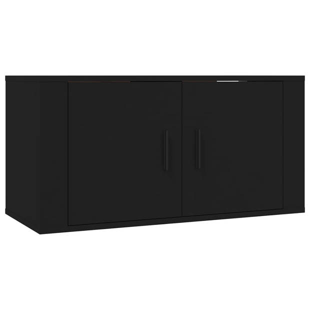 The Living Store Televisiekastenset - Zwarte tv-meubel - 80 x 34.5 x 40 cm - 40 x 34.5 x 60 cm - Klassiek design