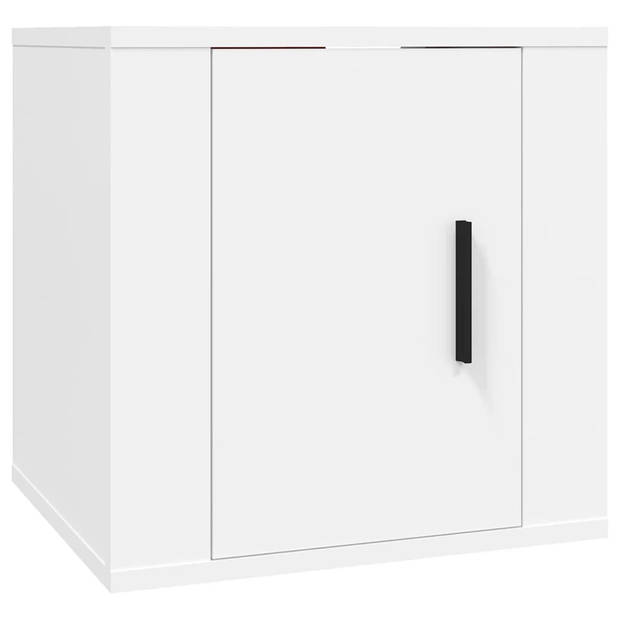 The Living Store Tv-meubelset - Klassiek - Wandgemonteerd - Wit - 80 x 34.5 x 40 cm - Inclusief handleiding