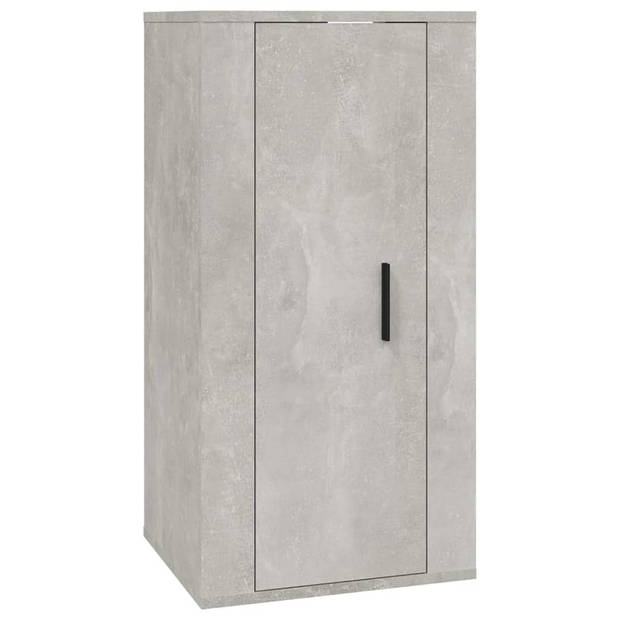 The Living Store TV-Meubelset - Betongrijs - 100 x 34.5 x 40 cm - Wandgemonteerd