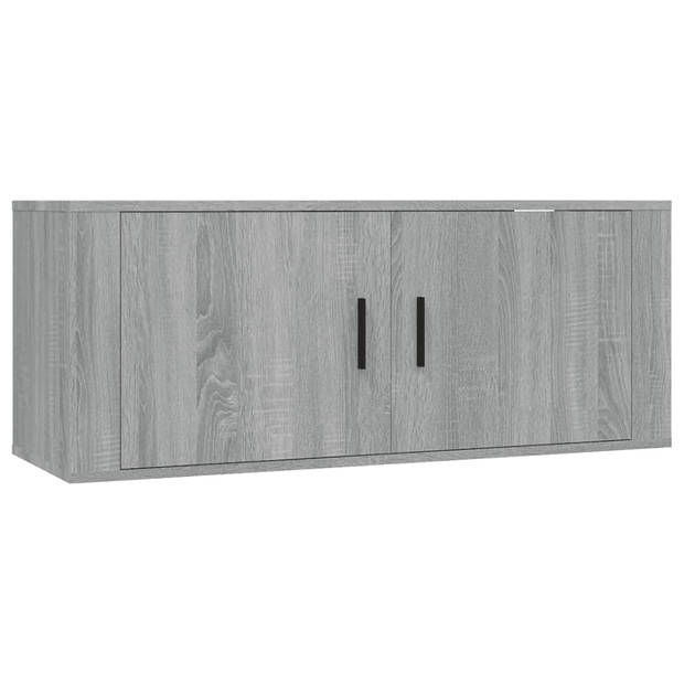 The Living Store Televisiewandmeubel - TV-kast - Wandgemonteerd - Grijs sonoma eiken - 100x34.5x40cm