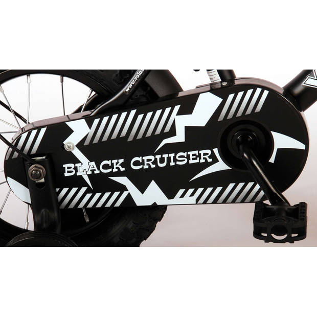 Volare Kinderfiets Black Cruiser - 12 inch - Zwart - Inclusief WAYS Bandenplakset
