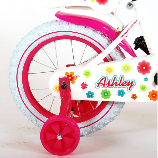 Volare Kinderfiets Ashley - 14 inch - Rood/Wit - Inclusief WAYS Bandenplakset