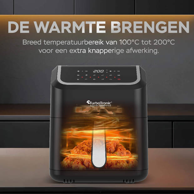 TurboTronic AF12 Digitale Airfryer XL - Heteluchtfriteuse - 5 Liter - Zwart