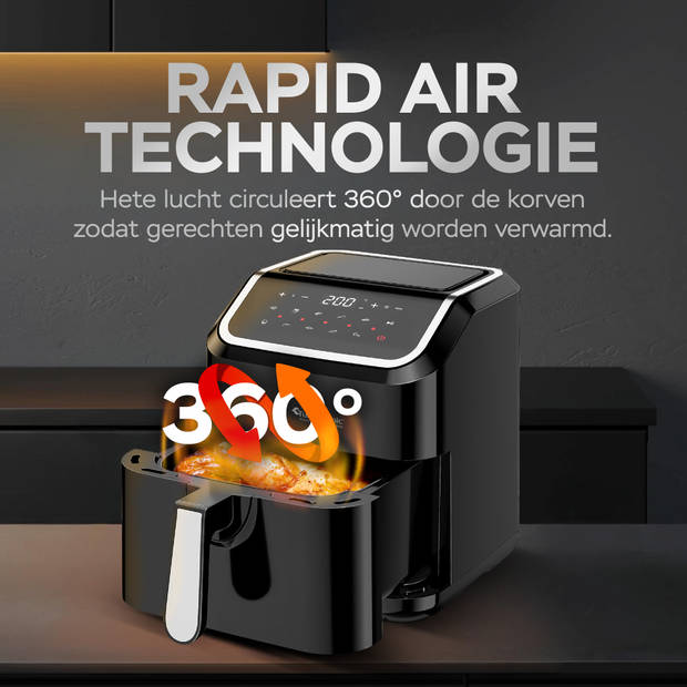 TurboTronic AF12 Digitale Airfryer XL - Heteluchtfriteuse - 5 Liter - Zwart