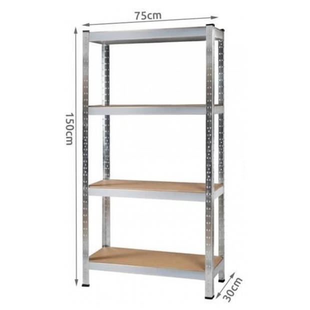 Isotrade Boutloos opbergrek - werkbank - gegalvaniseerd staal - 150x75x30