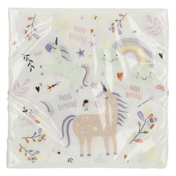 Folat servetten Unicorn 33x33cm 20st