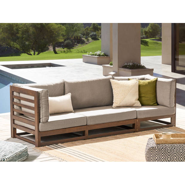 Beliani TRANI - Tuinsofa-Donkere houtkleur-FSC® gecertificeerd acaciahout