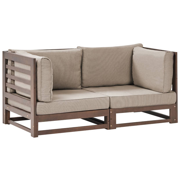 Beliani TRANI - Tuinsofa-Donkere houtkleur-FSC® gecertificeerd acaciahout