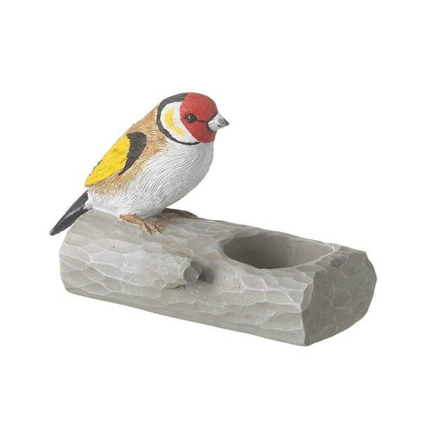 Theelichthouder Vogel - Putter - 14 x 7 x 10 cm