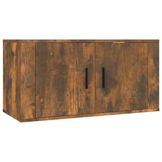 The Living Store TV-meubelset Modern - Gerookt Eiken - 1x 80 x 34.5 x 40 cm - 2x 40 x 34.5 x 60 cm