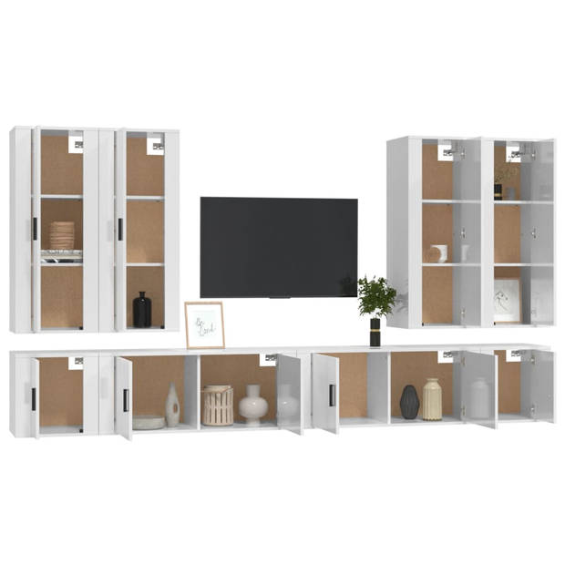 The Living Store Televisiekastenset - Classic s - TV-meubel - 40 x 34.5 x 100 cm - Hoogglans wit