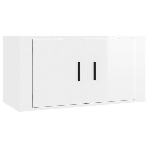 The Living Store Televisiekastenset - Hoogglans wit - 80 x 34.5 x 40 cm - 40 x 34.5 x 80 cm - Wandgemonteerde tv-meubel