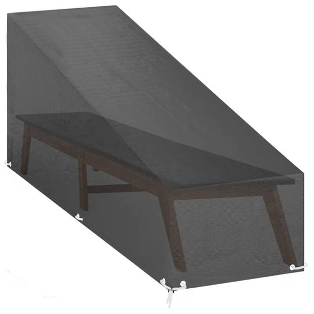 vidaXL Ligbedhoezen 2 st met 12 oogjes 205x75x40/70 cm polyetheen