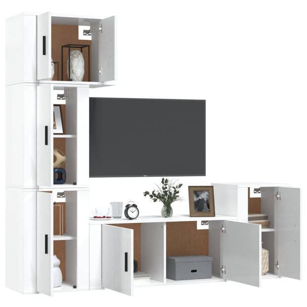 The Living Store - Televisiekastenset - TV-meubel - 57 x 34.5 x 40 cm - hoogglans wit