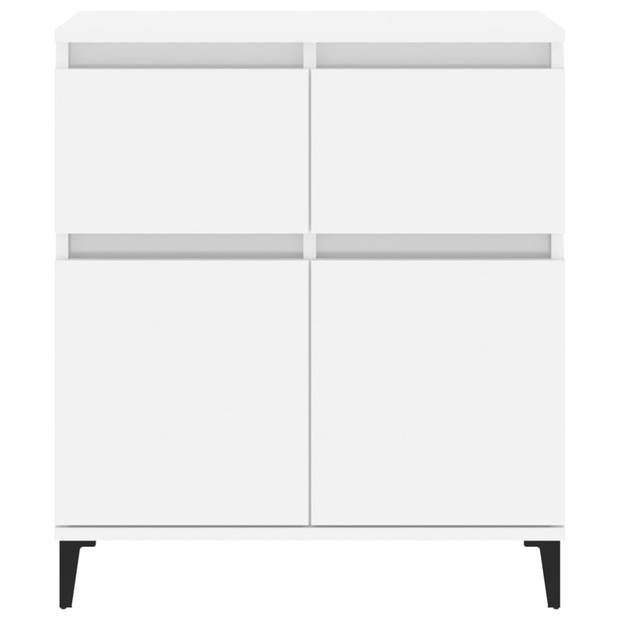 The Living Store Dressoir - Hoogglans Wit - 60 x 35 x 70 cm - Duurzaam bewerkt hout en metaal