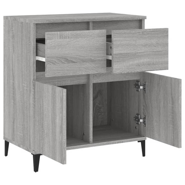 vidaXL Dressoir 60x30x75 cm bewerkt hout grijs sonoma eikenkleurig