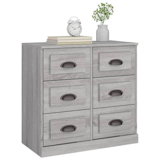 The Living Store Dressoir Grijs Sonoma Eiken - 70 x 35.5 x 67.5 cm - Duurzaam Hout