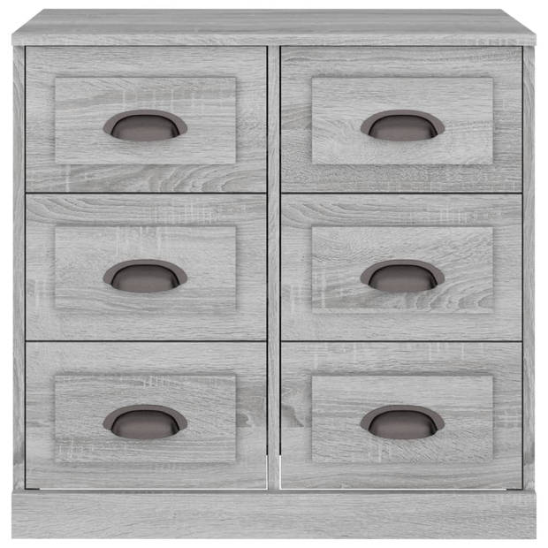 vidaXL Dressoir 70x35,5x67,5 cm bewerkt hout grijs sonoma eikenkleurig