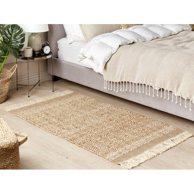 Beliani ABANA - Gevlochten-Beige-Jute