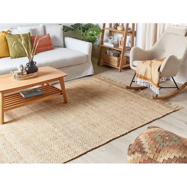 Beliani ABANA - Gevlochten-Beige-Jute