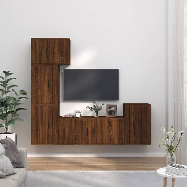 The Living Store TV-meubelset - Classic Oak - 57 x 34.5 x 40 cm / 100 x 34.5 x 40 cm / 40 x 34.5 x 60 cm