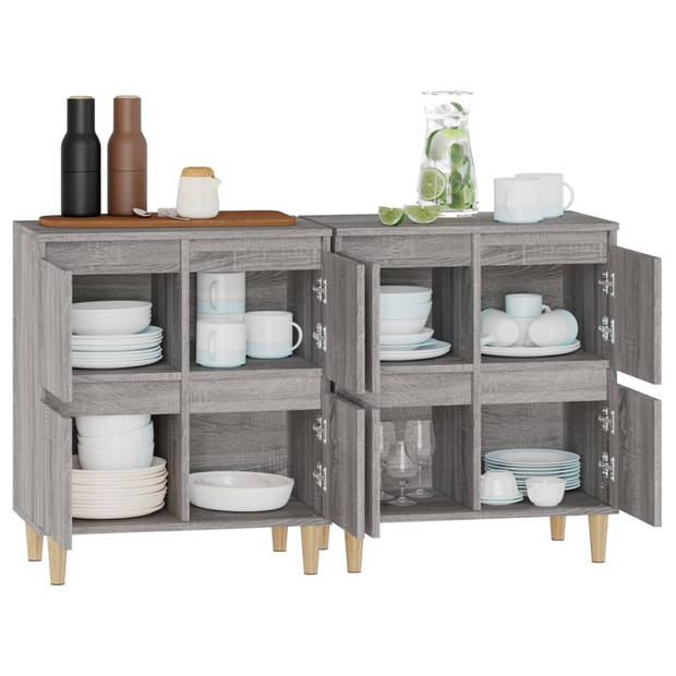 The Living Store Dressoir - Classic - Meubels - 60 x 35 x 70 cm - Grijs Sonoma eiken