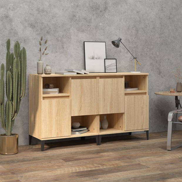 The Living Store Dressoir - Sonoma Eiken - 60 x 35 x 70 cm - Bewerkt Hout en Metaal