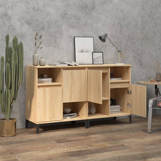 The Living Store Dressoir - Sonoma Eiken - 60 x 35 x 70 cm - Bewerkt Hout en Metaal