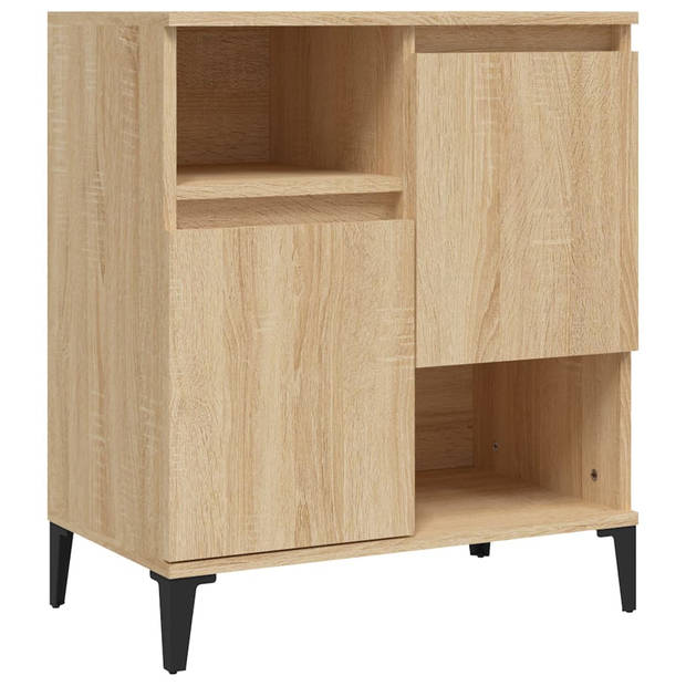 The Living Store Dressoir Sonoma Eiken - 60 x 35 x 70 cm - Bewerkt Hout en Metaal