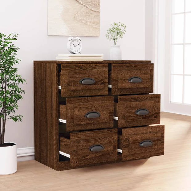 The Living Store Dressoir Classic Bruineiken - 70 x 35.5 x 67.5 cm - Duurzaam bewerkt hout