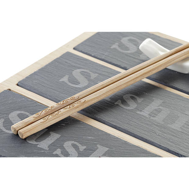 7-delige sushi serveer set bamboe voor 2 personen - Bordjes