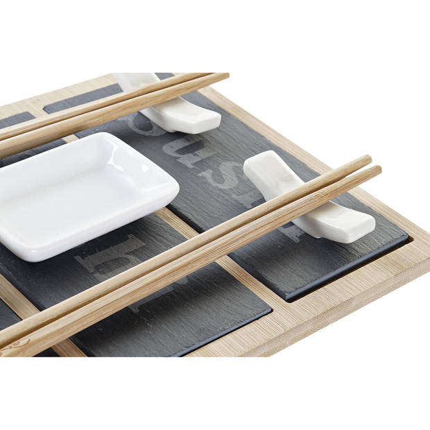 7-delige sushi serveer set bamboe voor 2 personen - Bordjes