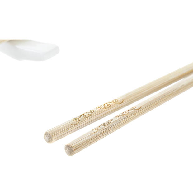 6-delige sushi serveer set bamboe voor 2 personen - Bordjes