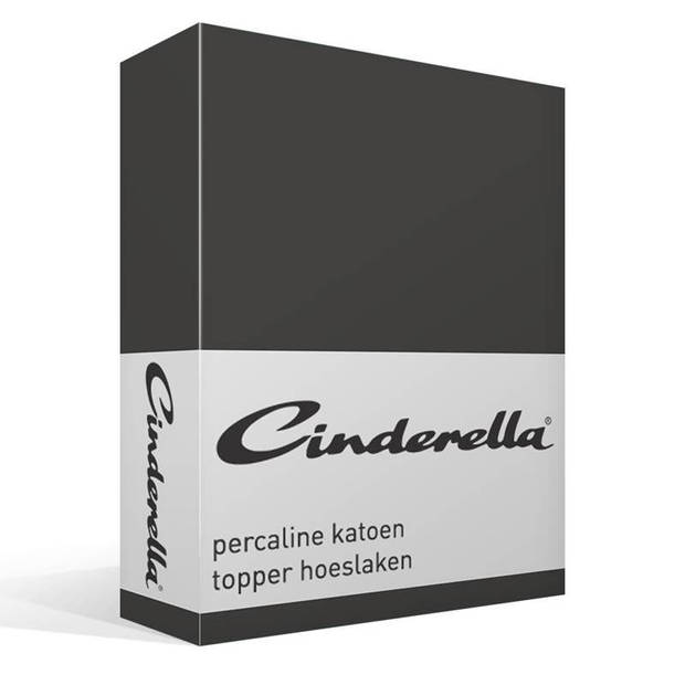 Cinderella Topper Hoeslaken Basic Percaline Antracite-200 x 210 cm