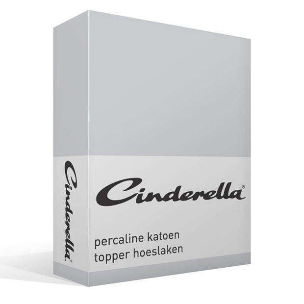 Cinderella Topper Hoeslaken Basic Percaline Light Grey-200 x 220 cm