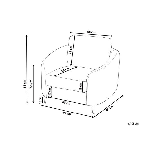 Beliani TROSA - Fauteuil-Wit-Bouclé