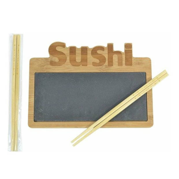 Serveerset Sushi - Bamboe Met Leisteen - 25 x 18 cm