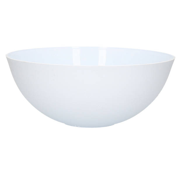 Saladeschaal/serveerschaal van kunststof - 2x - mat wit - 25 cm - Serveerschalen