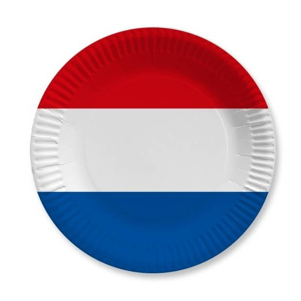 Holland/nederlandse vlag gebaksbordjes - 20x - karton - D23 cm - Feestbordjes