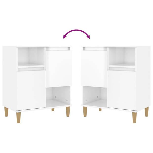 The Living Store Dressoir - Trendy - Meubel - 60 x 35 x 70 cm - Hoogglans wit